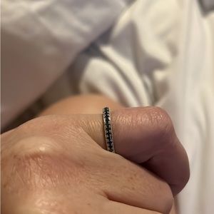 Women’s wedding band. Brand new .60ct black diamonds 14k white gold